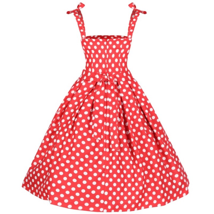 Sukienka pin up retro w grochy groszki czerwona BARBIE