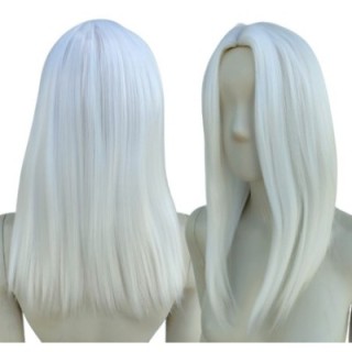 Peruka biała long bob bez grzywki białe włosy PK160