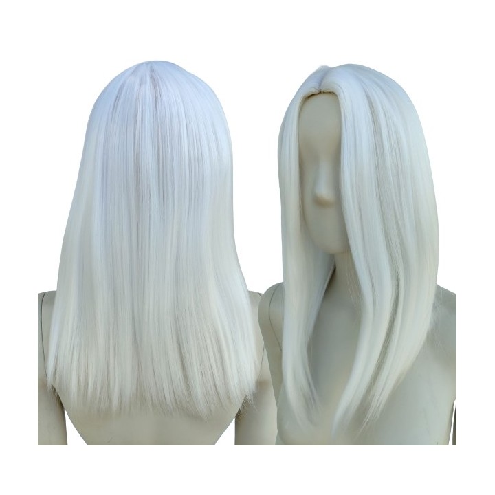 Peruka biała long bob bez grzywki białe włosy PK160