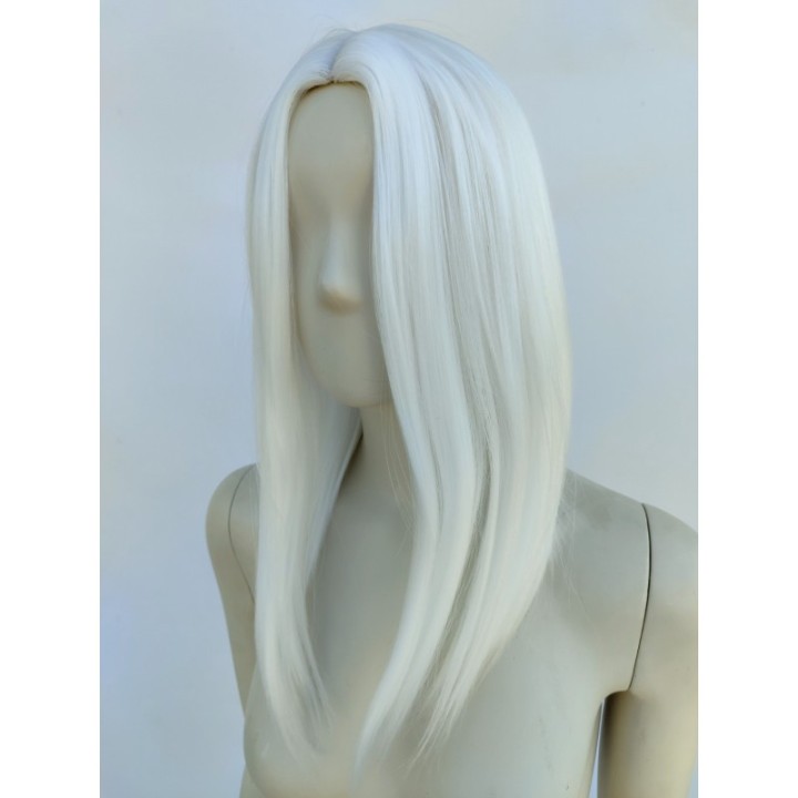 Peruka biała long bob bez grzywki białe włosy PK160