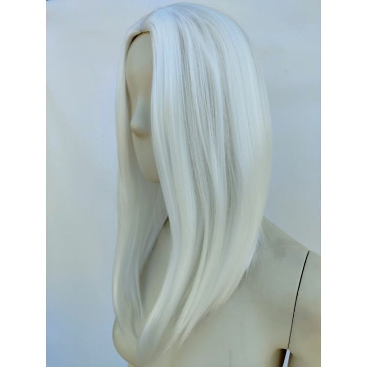 Peruka biała long bob bez grzywki białe włosy PK160