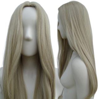 Peruka bez grzywki platynowy blond gęsta PK022