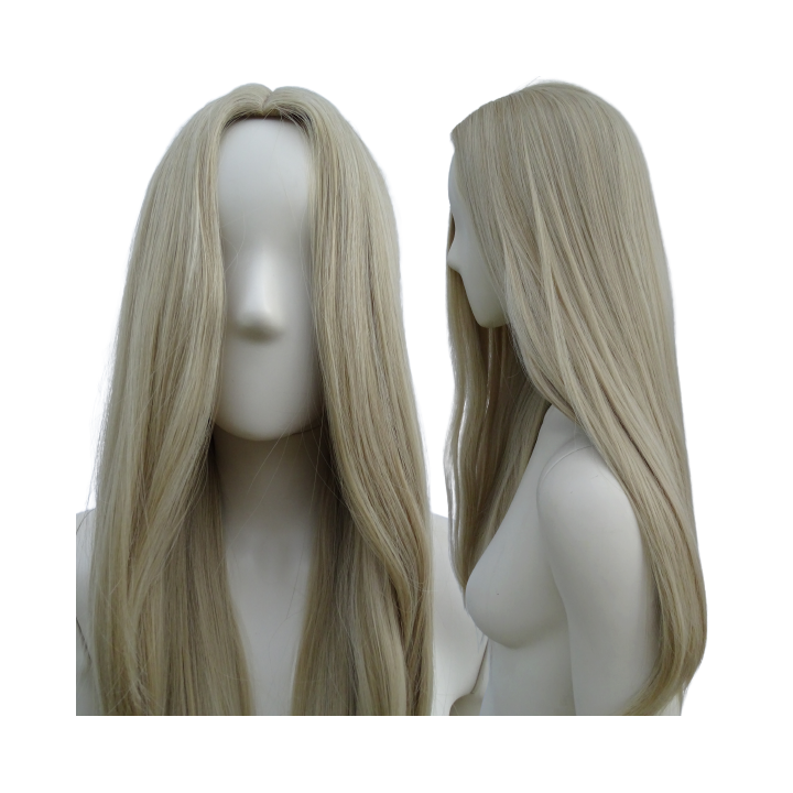 Peruka bez grzywki platynowy blond gęsta PK022