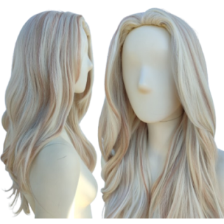 Peruka mroźny bardzo jasny blond platynowy z pasemkami PK144