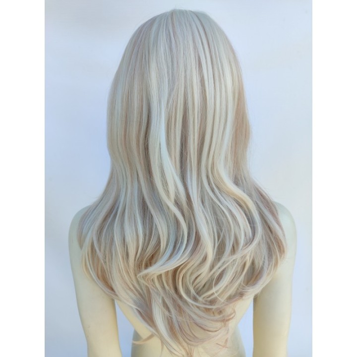 Peruka mroźny bardzo jasny blond platynowy z pasemkami PK144