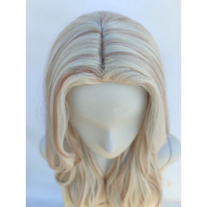 Peruka mroźny bardzo jasny blond platynowy z pasemkami PK144