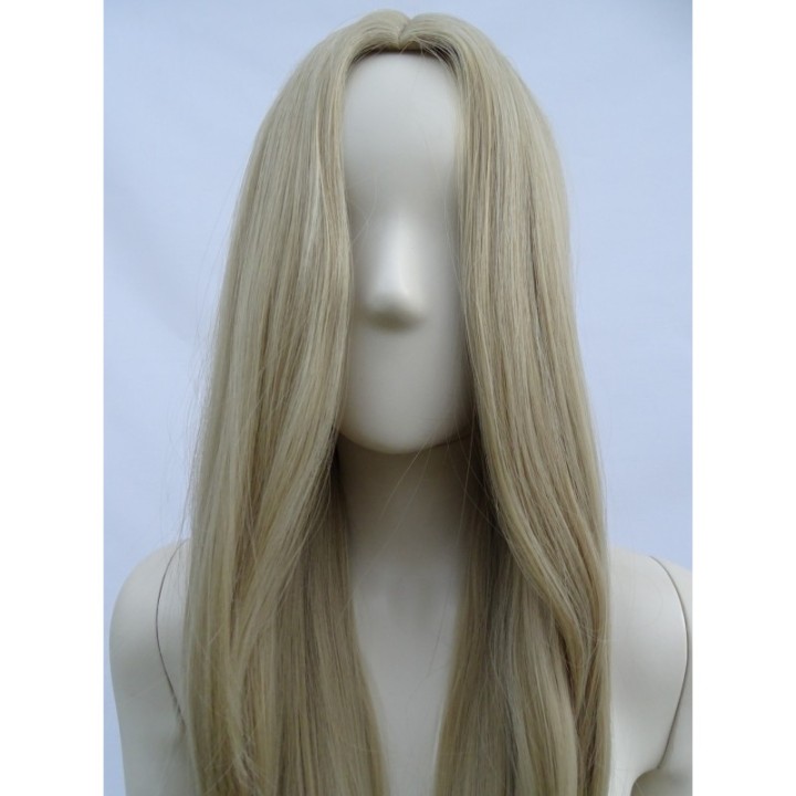 Peruka bez grzywki platynowy blond gęsta PK022