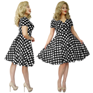 Sukienka pin up w grochy groszki midi retro MONA
