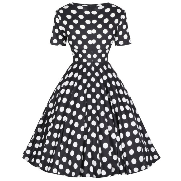 Sukienka pin up w grochy groszki midi retro MONA
