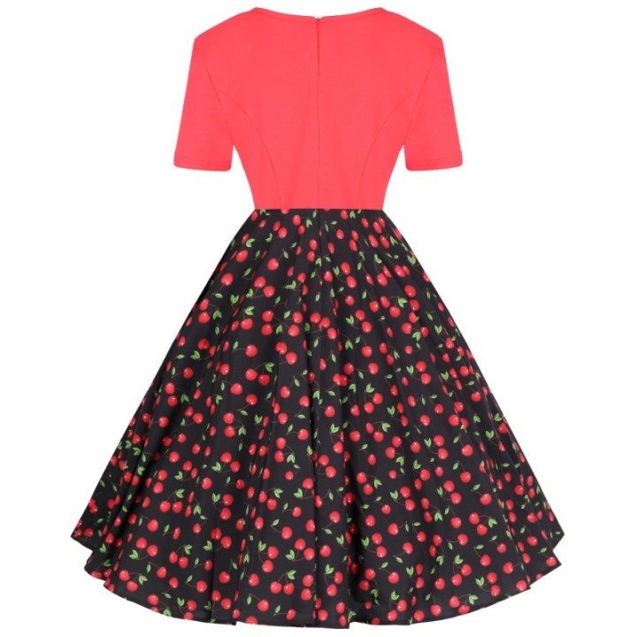 Sukienka pin up retro w wisienki rozkloszowana MADLEN