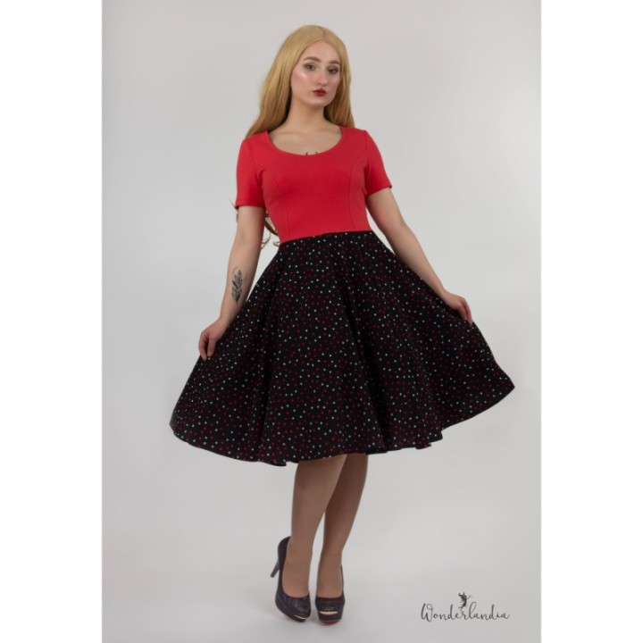 Sukienka pin up retro w wisienki rozkloszowana MADLEN