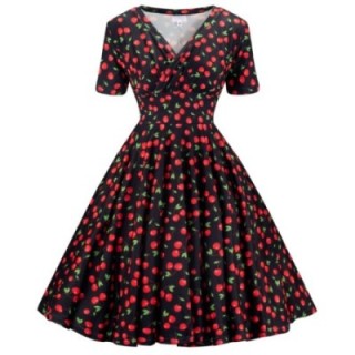 Sukienka pin up retro w wiśnie wisienki cherry MONA