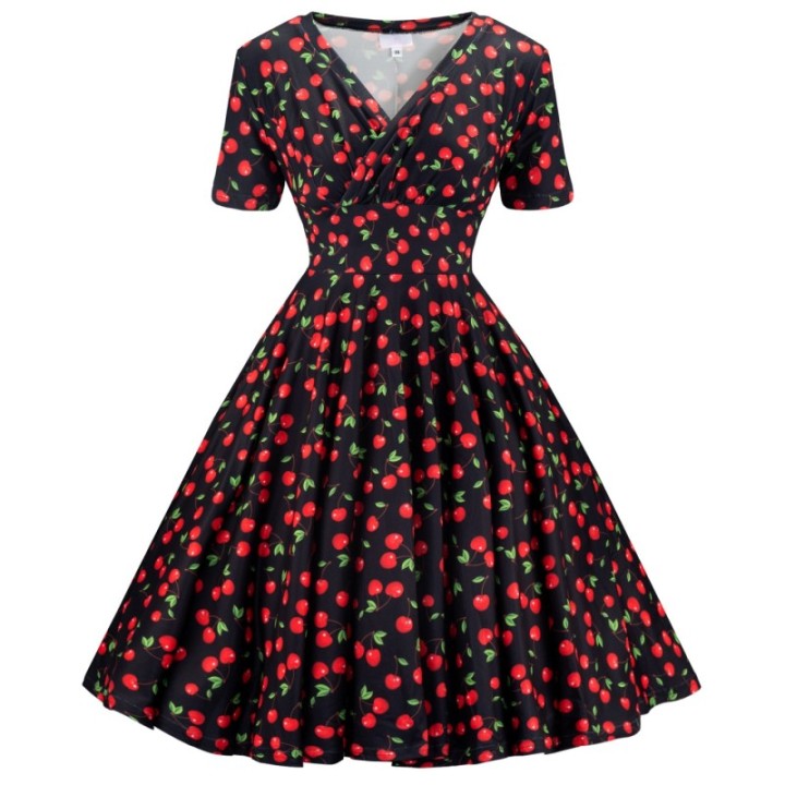 Sukienka pin up retro w wiśnie wisienki cherry MONA