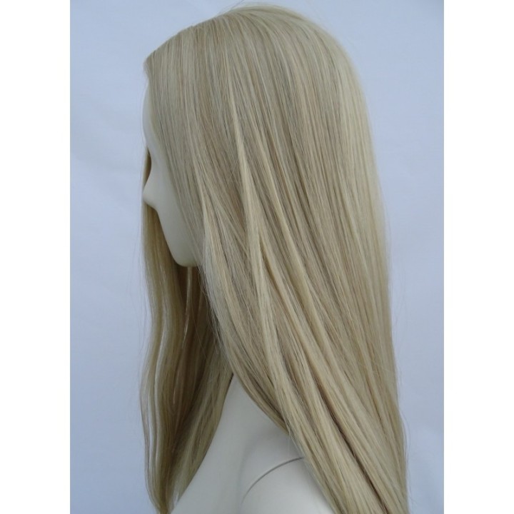 Peruka bez grzywki platynowy blond gęsta PK022