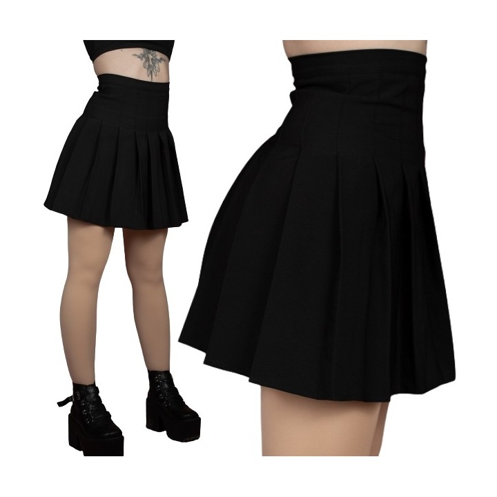 Spódniczka TENNIS SKIRT plisowana PRODUKT POLSKI czarna goth cosplay mini