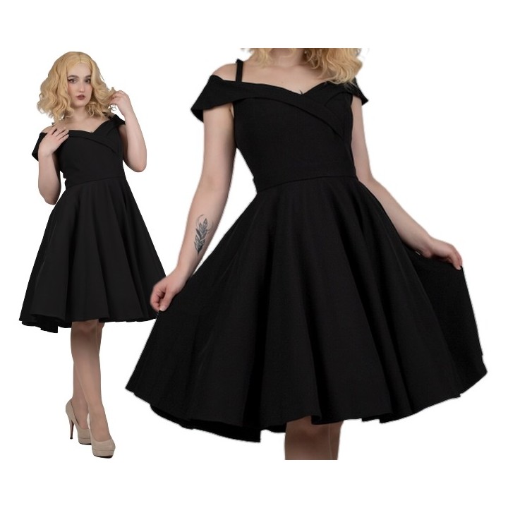 Mała czarna sukienka hiszpanka pin up retro BELLA