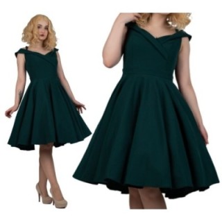 Sukienka butelkowa zieleń pin up z koła BELLA