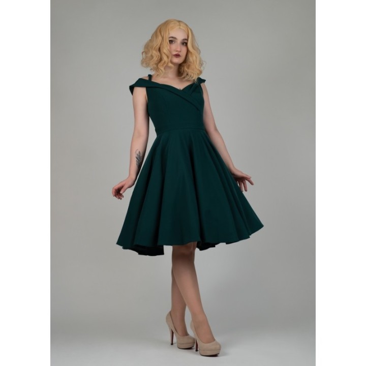 Sukienka butelkowa zieleń pin up z koła BELLA