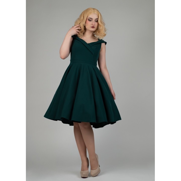 Sukienka butelkowa zieleń pin up z koła BELLA