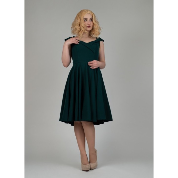 Sukienka butelkowa zieleń pin up z koła BELLA