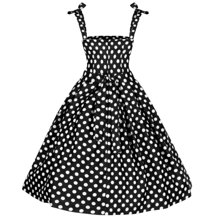 Sukienka pin up retro w grochy groszki czarna lata 50 60 BARBIE