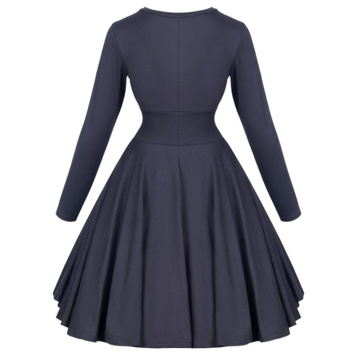 Sukienka pin up czarna z kopertowym dekoltem NONA