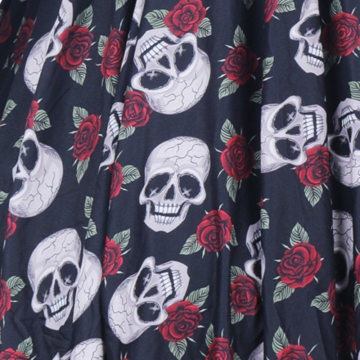 Sukienka alternatywna rockabilly w czaszki gotycka NONA