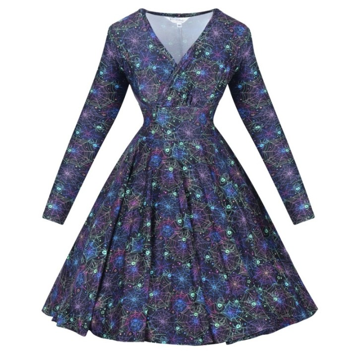 Sukienka alternatywna w pająki pajęczyny pastel goth NONA