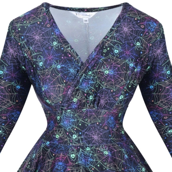 Sukienka alternatywna w pająki pajęczyny pastel goth NONA