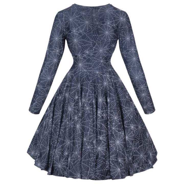 Sukienka alternatywna midi gotycka w pajęczyny nu goth NONA