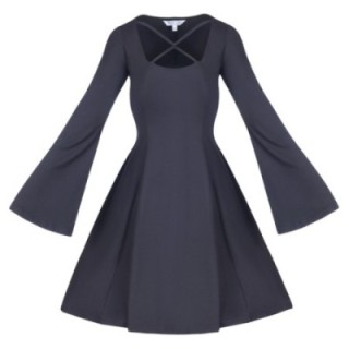 Sukienka alternatywna gotycka z rękawami flare SOL