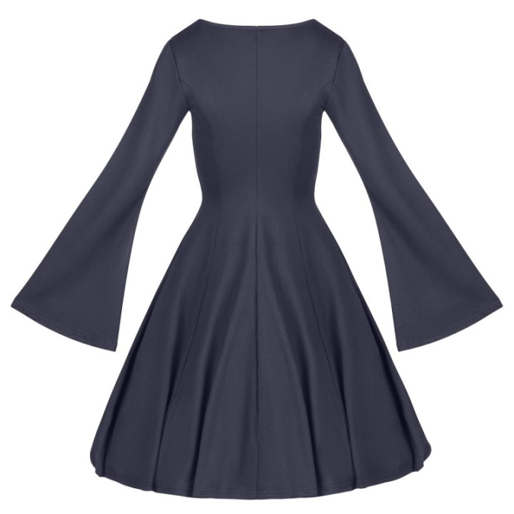 Sukienka alternatywna gotycka z rękawami flare SOL