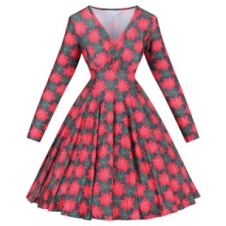 Sukienka pin up świąteczna gwiazda betlejemska na Boże Narodzenie NONA