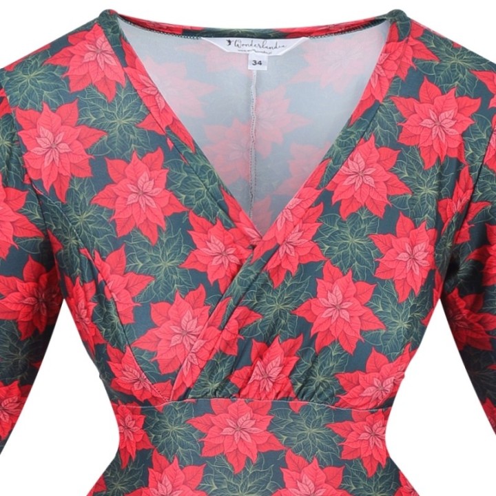 Sukienka pin up świąteczna gwiazda betlejemska na Boże Narodzenie NONA