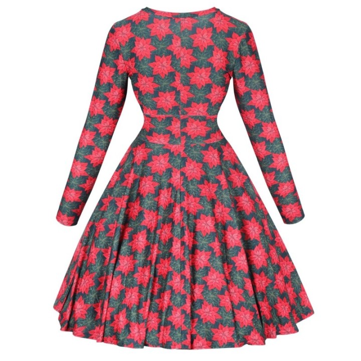 Sukienka pin up świąteczna gwiazda betlejemska na Boże Narodzenie NONA