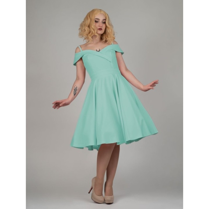 Sukienka pin up hiszpanka seledynowa miętowa BELLA