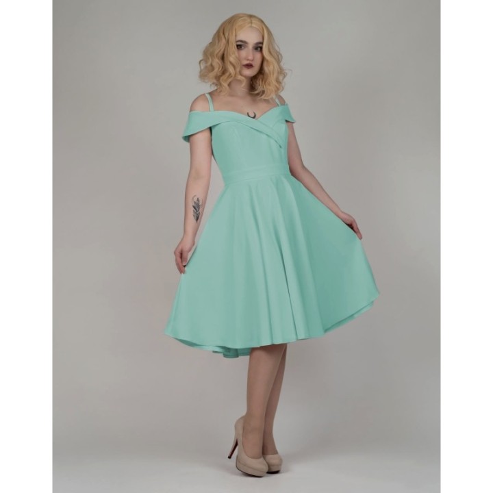 Sukienka pin up hiszpanka seledynowa miętowa BELLA