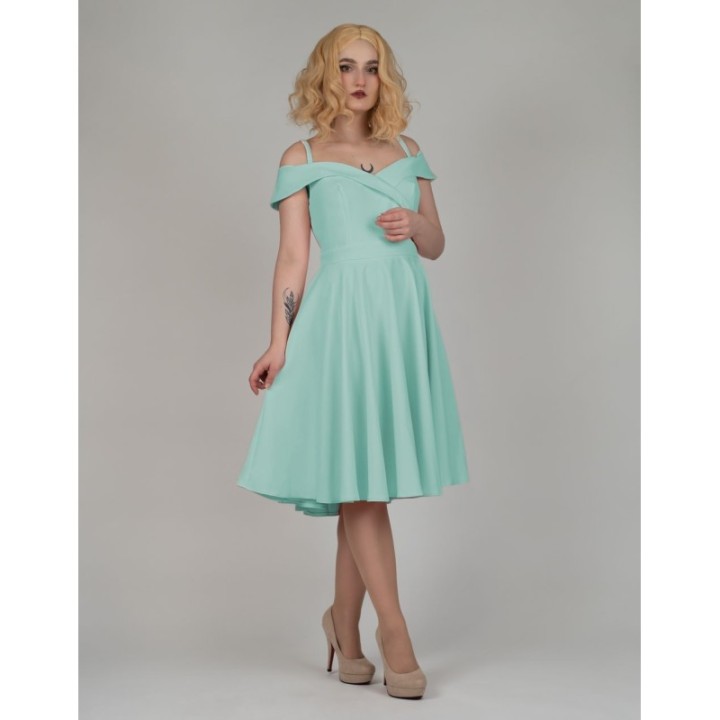 Sukienka pin up hiszpanka seledynowa miętowa BELLA