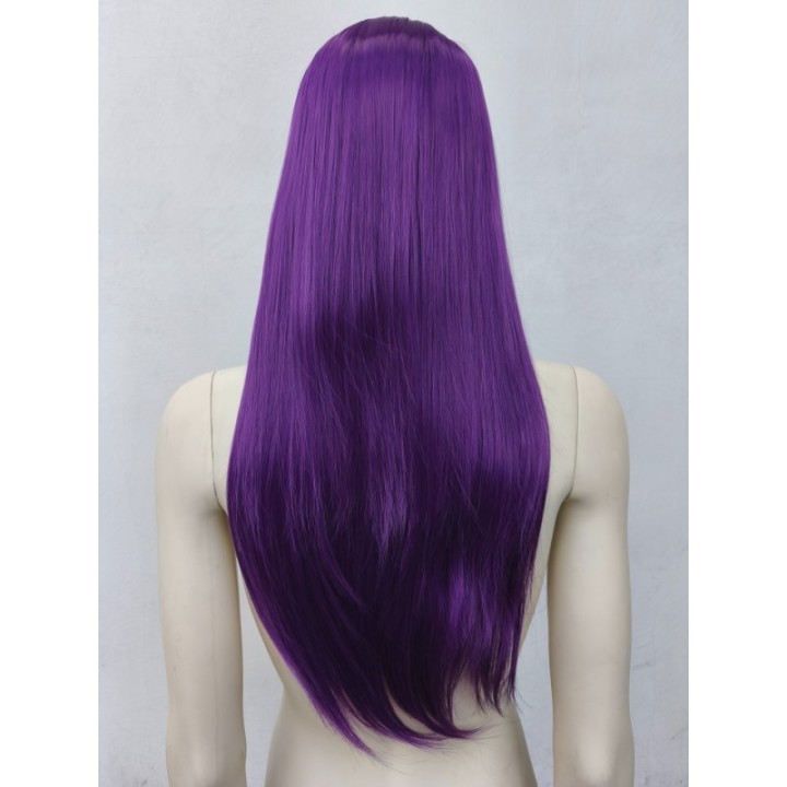 Peruka fioletowa bez grzywki z przedziałkiem prosta długa fiolet cosplay PK015