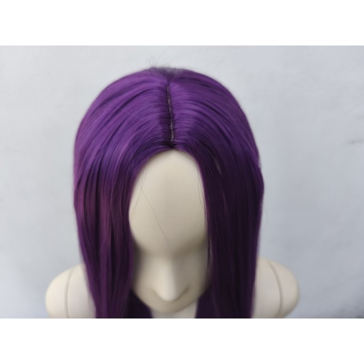 Peruka fioletowa bez grzywki z przedziałkiem prosta długa fiolet cosplay PK015