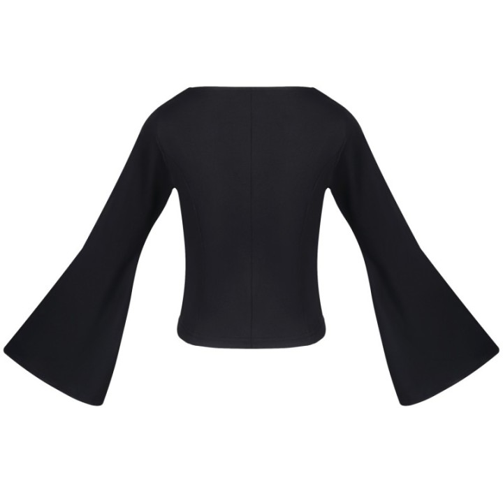 Bluzka czarna z szerokimi rękawami flare alternatywna gotycka SOL