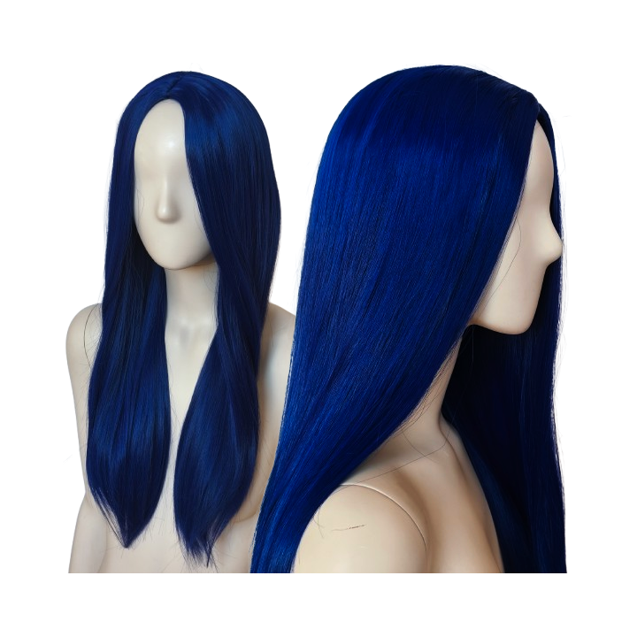 Peruka bez grzywki granatowa z przedziałkiem prosta PK094