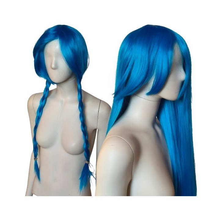 Peruka niebieska z grzywką cosplay Jinx LOL PK053
