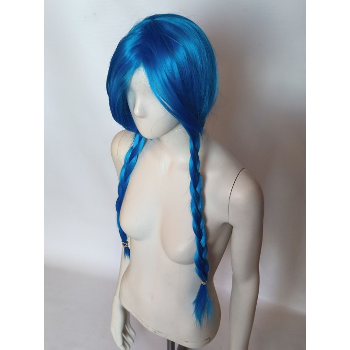 Peruka niebieska z grzywką cosplay Jinx LOL PK053