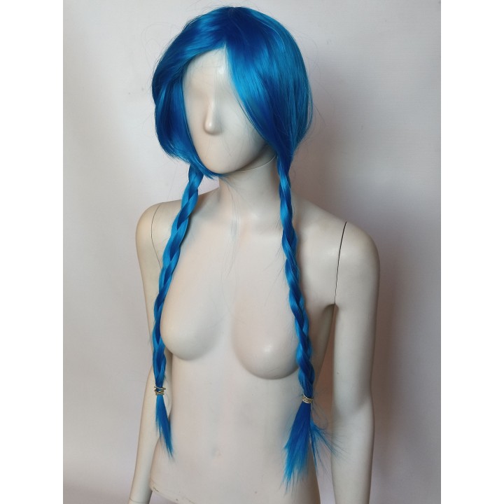 Peruka niebieska z grzywką cosplay Jinx LOL PK053