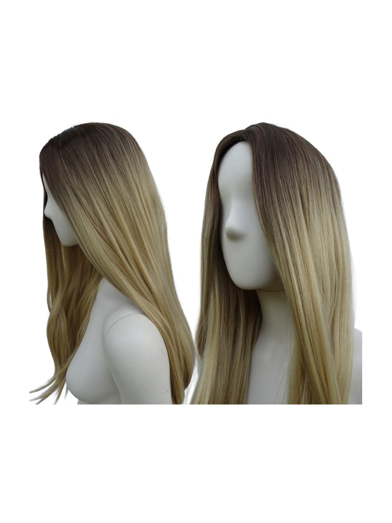 Peruka ombre bez grzywki złoty blond PK045