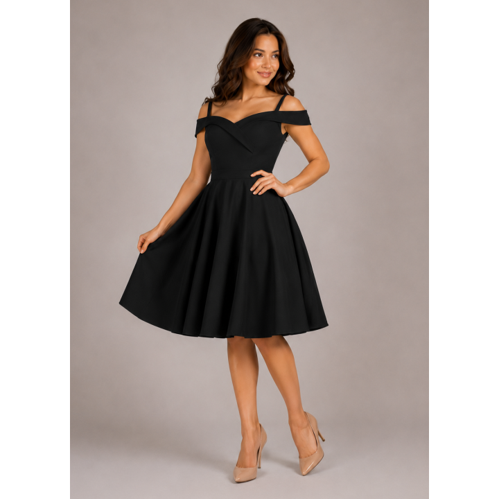 Mała czarna sukienka hiszpanka pin up retro BELLA