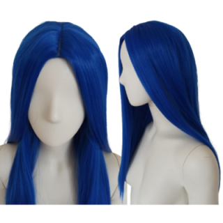 Peruka bez grzywki  niebieska długa cosplay gęsta PK030
