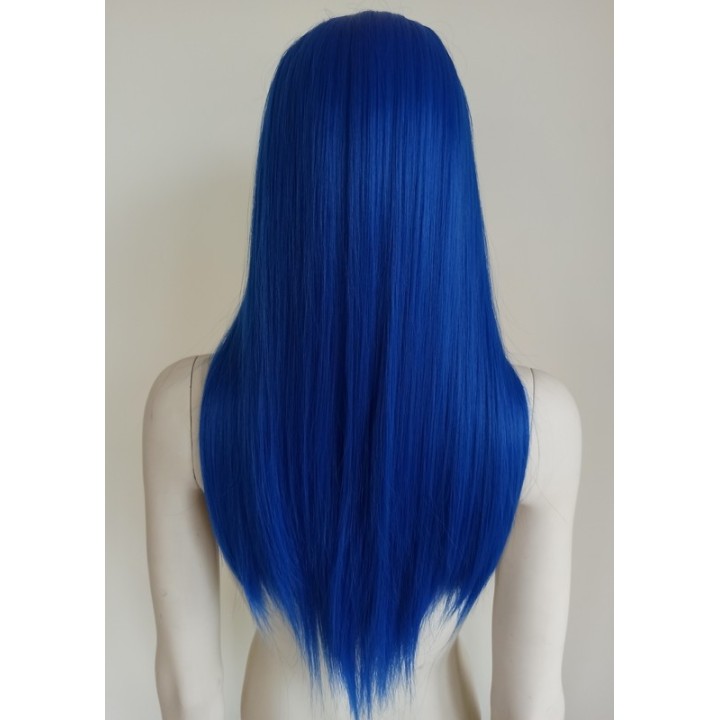 Peruka bez grzywki  niebieska długa cosplay gęsta PK030