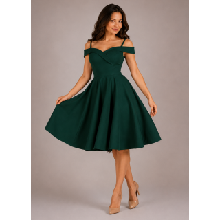 Sukienka butelkowa zieleń pin up z koła BELLA
